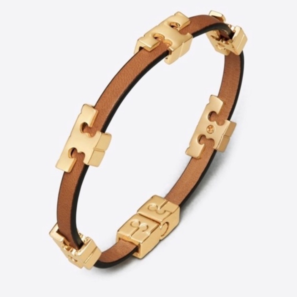 Tory Burch leather logo bracelet